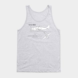 Cirrus SR22 - Airplane Blueprint - SBpng Tank Top